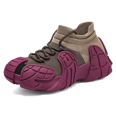 Women Fashion Casual Solid Color Thick Sole Breathable Sneakers