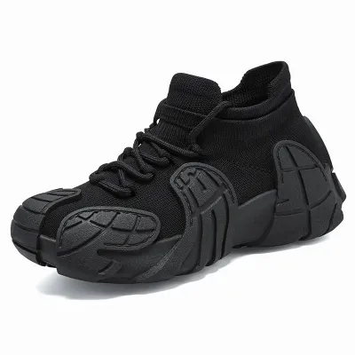 Women Fashion Casual Solid Color Thick Sole Breathable Sneakers