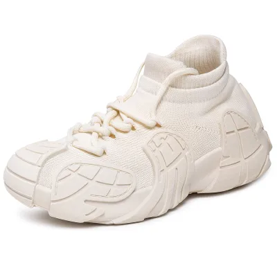 Women Fashion Casual Solid Color Thick Sole Breathable Sneakers