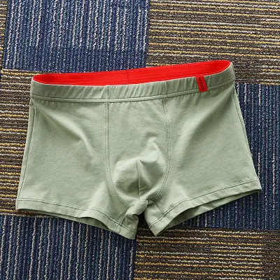 Men's Casual Solid Cotton Mid-Waist Slim-Fit Breathable Underwear
