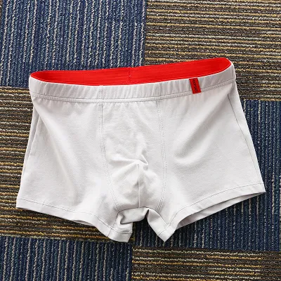 Men's Casual Solid Cotton Mid-Waist Slim-Fit Breathable Underwear
