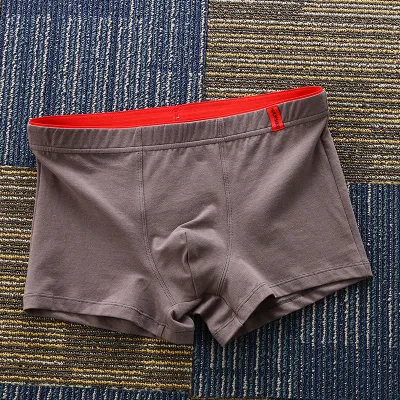 Men's Casual Solid Cotton Mid-Waist Slim-Fit Breathable Underwear