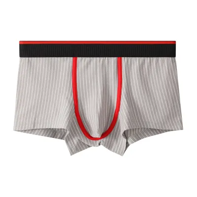 Men's Fashion Casual Stripe Cotton Mid-Waist Slim-Fit Underwear