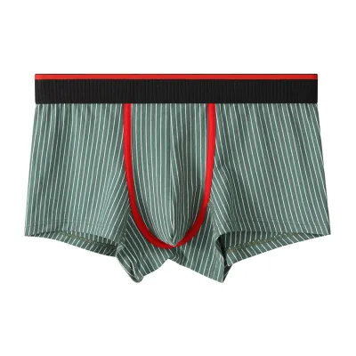 Men's Fashion Casual Stripe Cotton Mid-Waist Slim-Fit Underwear