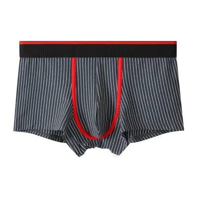 Men's Fashion Casual Stripe Cotton Mid-Waist Slim-Fit Underwear