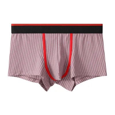 Men's Fashion Casual Stripe Cotton Mid-Waist Slim-Fit Underwear