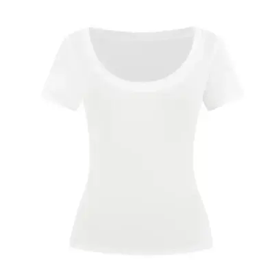 Women's Casual Slim Fit U-Neck Short Sleeve Cotton T-Shirt