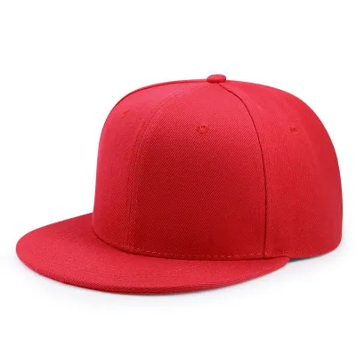 Simple Solid Color Flat Brim Baseball Cap Acrylic Dome