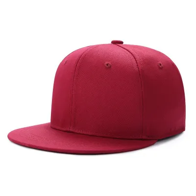 Simple Solid Color Flat Brim Baseball Cap Acrylic Dome