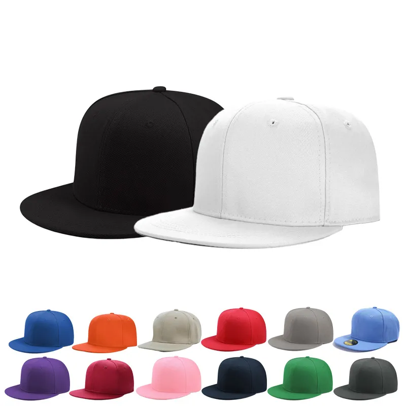 Simple Solid Color Flat Brim Baseball Cap Acrylic Dome