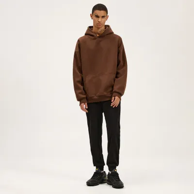 Men Fashion Casual Solid Color Thickening Long Sleeve Hoodies Loose Fit