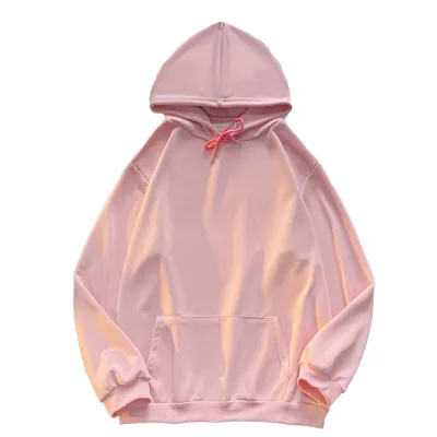 Men Casual Spring Fall Solid Color Long-Sleeve Loose Hoodies