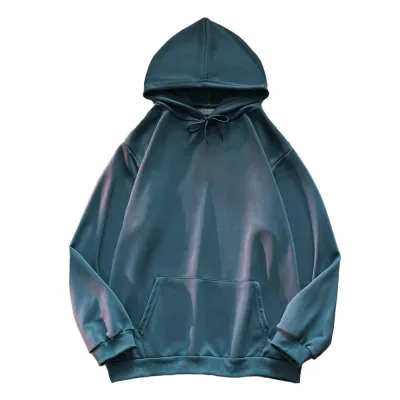 Men Casual Spring Fall Solid Color Long-Sleeve Loose Hoodies