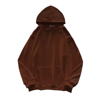 Men Casual Spring Fall Solid Color Long-Sleeve Loose Hoodies