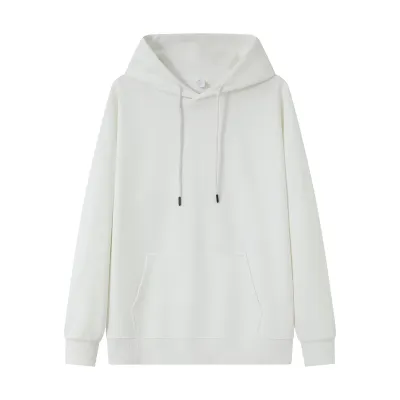 Men Fashion Casual Autumn Winter Solid Color Thickened Loose Hoodie