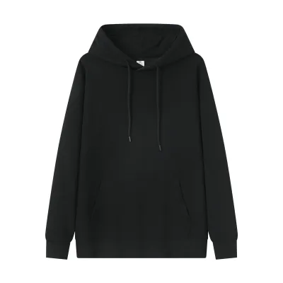 Men Fashion Casual Autumn Winter Solid Color Thickened Loose Hoodie