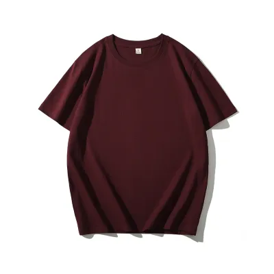 Men Fashion Solid Color Short Sleeve Loose T-Shirt