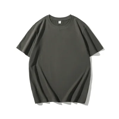Men Fashion Solid Color Short Sleeve Loose T-Shirt