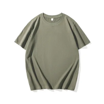 Men Fashion Solid Color Short Sleeve Loose T-Shirt