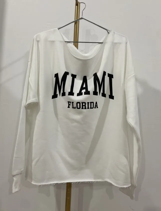 2nd Time Sample Women Crop Top Sweater Adjusted New Models With Printing Regular Logo MIAMI FLORIDA