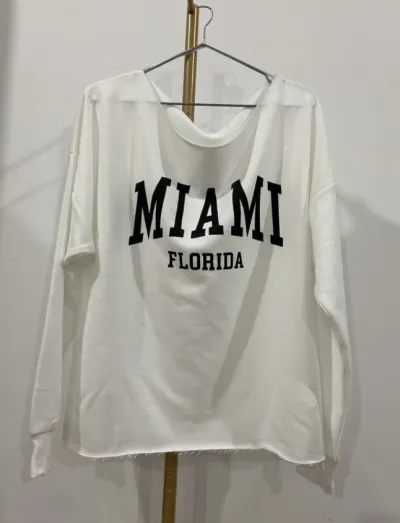 2nd Time Sample Women Crop Top Sweater Adjusted New Models With Printing Regular Logo MIAMI FLORIDA