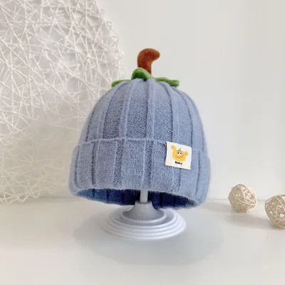 Kids Fashion Cute Winter Warm Knitted Pumpkin Dome Hat Polyester