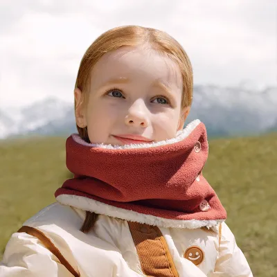 Kids Baby Fashion Cute Winter Warm Lined Velvet Scarf Neutral Unisex