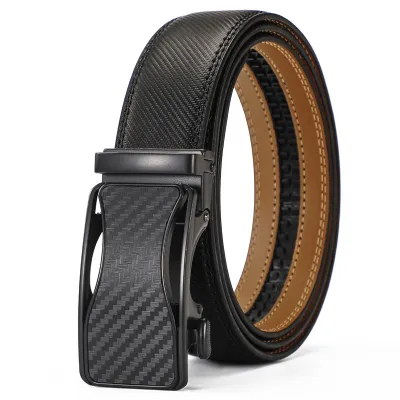 Men's Fashion Simple Genuine Leather Automatic Buckle Belt