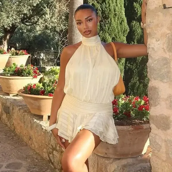 Women Fashion Sexy Elegant Solid Color Sleeveless Loose Dress