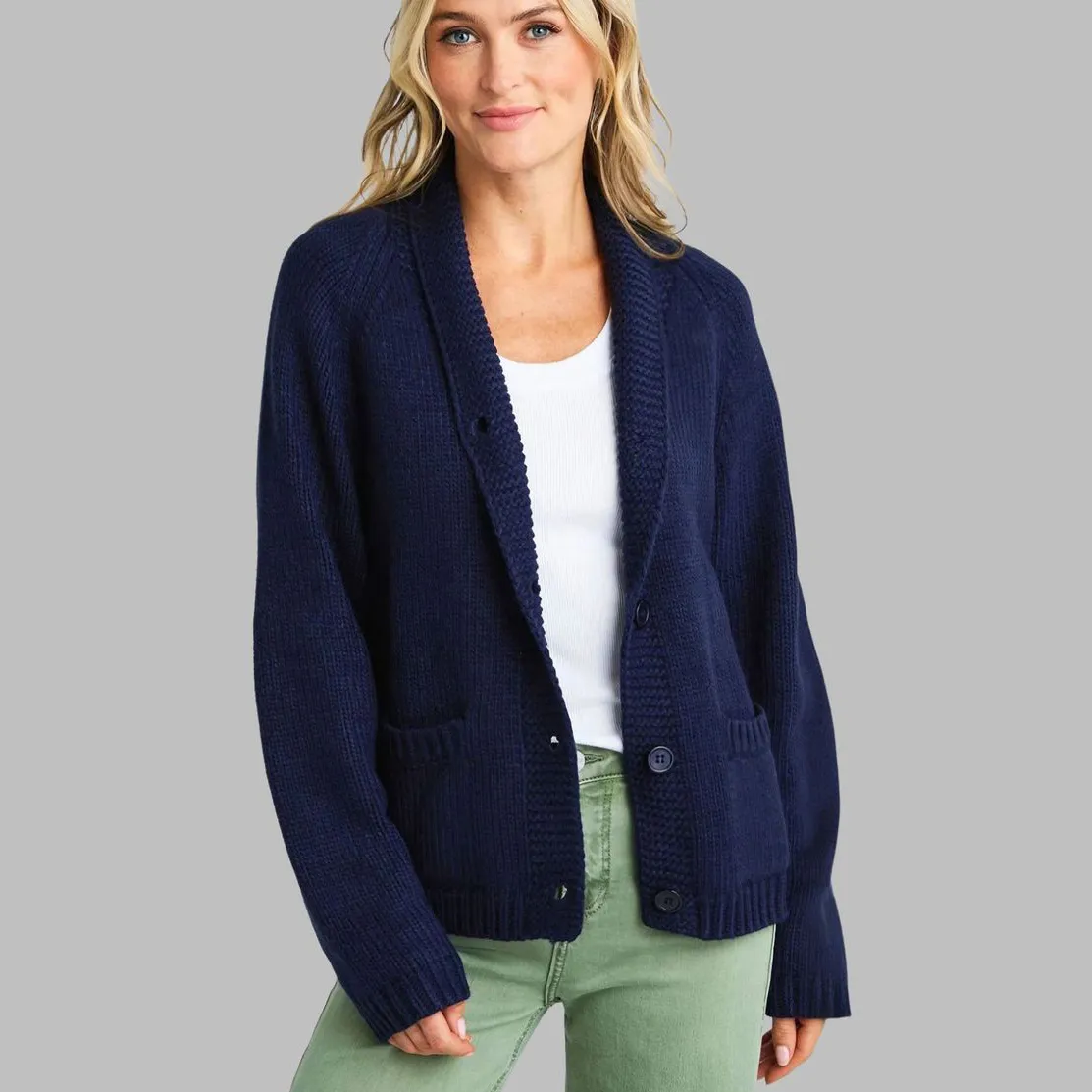 Women Casual American Flag Knitted Long Sleeve Sweater Cardigan
