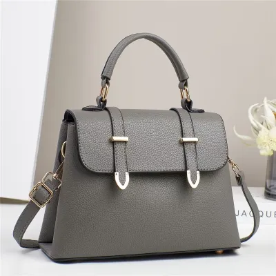 Women Fashion Casual Solid Color Small Square Large Capacity PU Handbag