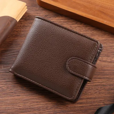 Men's Fashion Simple Solid Color PU Leather Coin Wallet