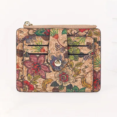 Fashion Retro Printed Multi Card Ultra-Thin Zipper Coin Wallet