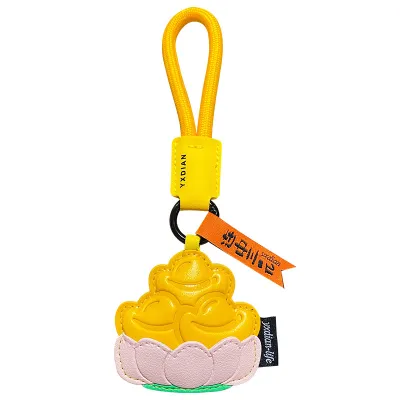 Fashion Creative Cartoon Pu Leather Food Fries Ice Cream Key Chain Bag Pendant