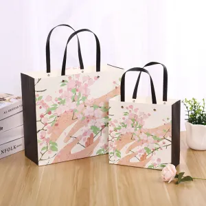 Fashion Fresh Flower Printed Paper Shopping Bag