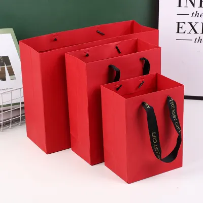 Fashion Simple Solid Color Paper Shopping Bag