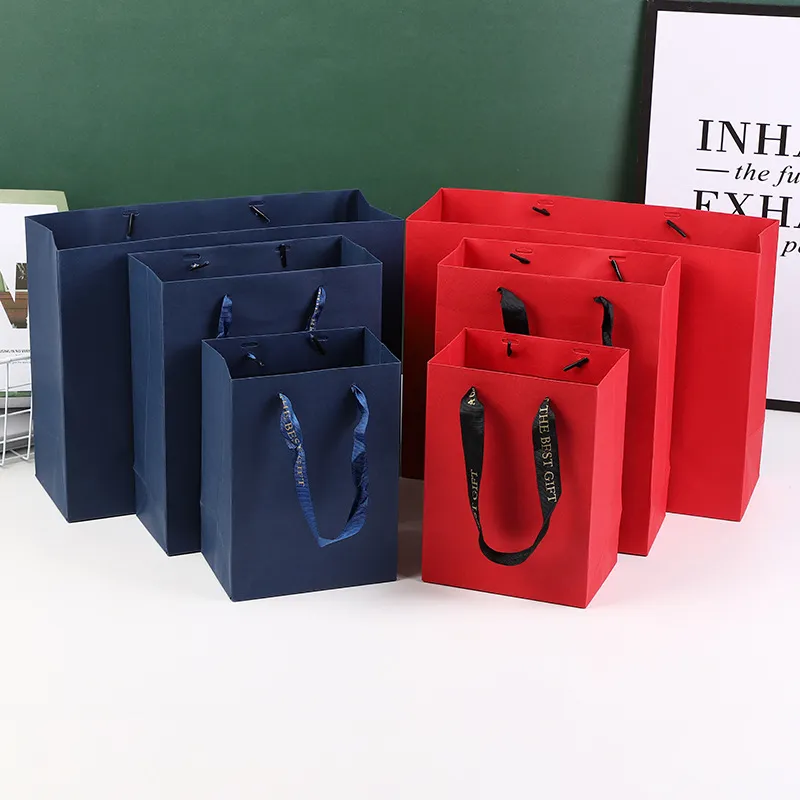 Fashion Simple Solid Color Paper Shopping Bag