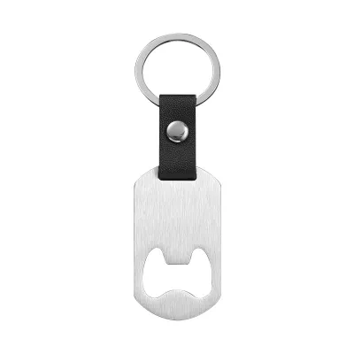 Fashion Solid Color Custom Laser Engraving UV Printing Stainless Steel Bottle Opener Keychain