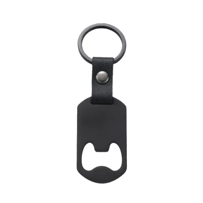Fashion Solid Color Custom Laser Engraving UV Printing Stainless Steel Bottle Opener Keychain