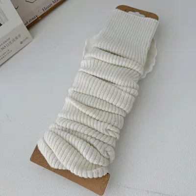 Women Casual Solid Color Soft Pile Blended Wool Socks