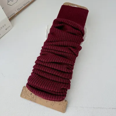 Women Casual Solid Color Soft Pile Blended Wool Socks