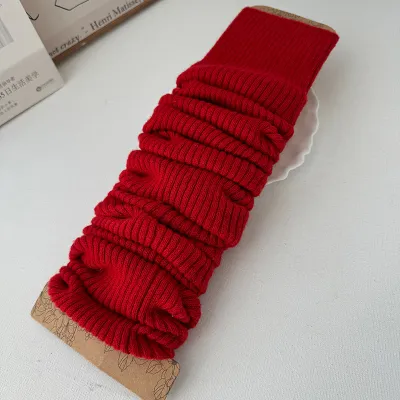 Women Casual Solid Color Soft Pile Blended Wool Socks