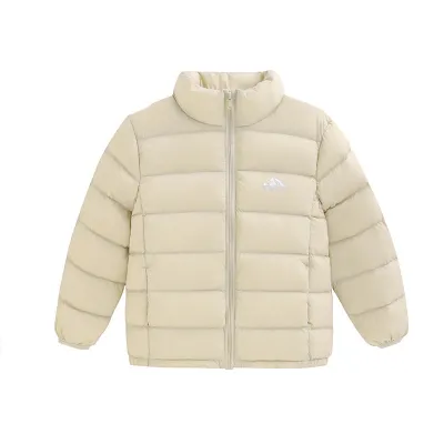 Kids Fashion Casual Autumn Winter Solid Color Stand Collar White Duck Down Light-Weight Short Coat