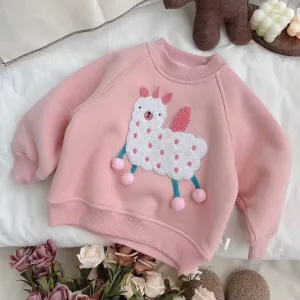 Kids Girls' Fashion Cute Autumn Round-Neck Long-Sleeve Sweatshirt
