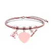Rose Gold (Snake Bone Bracelet) 25Mm Heart Graduation Cap Pillar