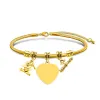 Gold (Snake Bone Bracelet) 25Mm Heart Graduation Cap Pillar