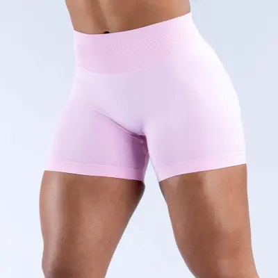 Women Solid Color Seamless High Waist Yoga Shorts