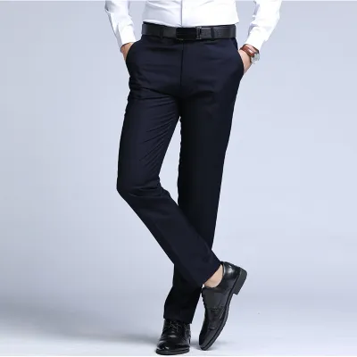 Men Fashion Casual Spring And Autumn Solid Color Straight Pants