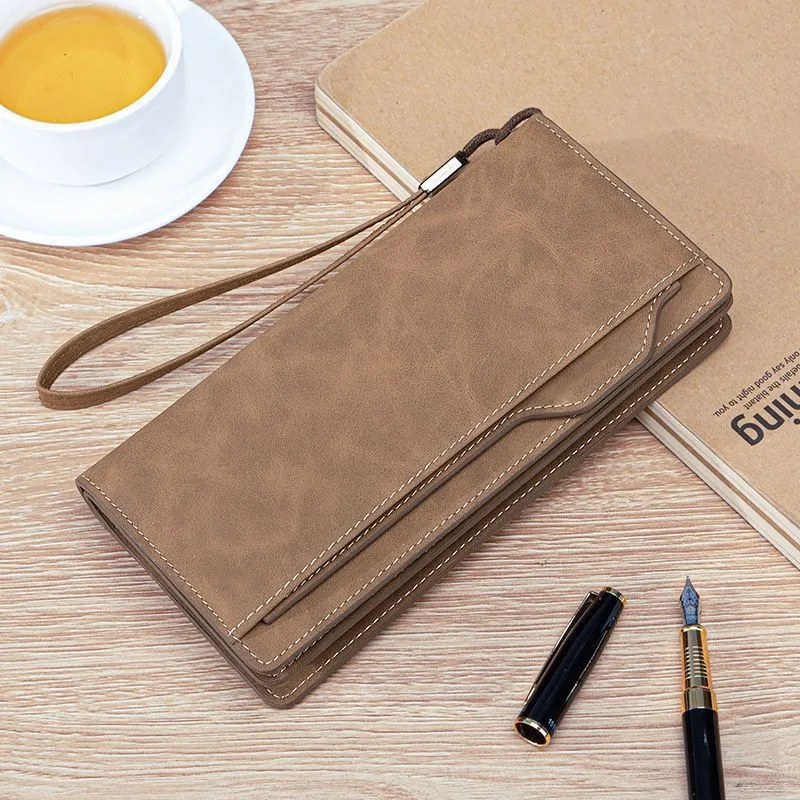 Men's Fashion Rfid Large Capacity Coin Purse Wallet Solid Color PU