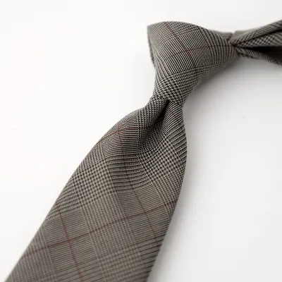 Men Fashion Plaid Stripe Arrow Type Tie